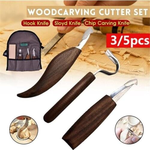 2/3/5pcs Chisel Woodworking Cutter Hand Tool Set Wood Carving Knife DIY Peeling Woodcarving Spoon Carving Cutter