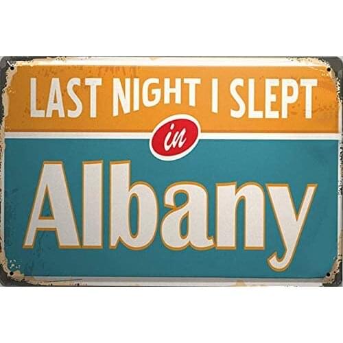 Nobrand New Metal Tin Sign Retro Art Metropole Albany USA Bar Home Bedroom Wall Decor Sign 12x8inch
