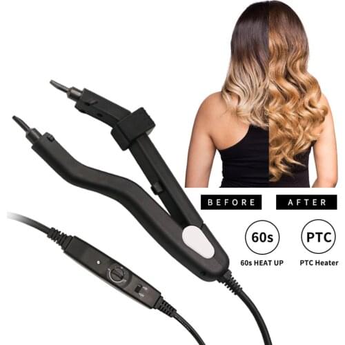 2021 New LOOF Temperature Control Hair Connector Mini Sol Head Smart Handle Hair Extension Heat Iron EU Plug