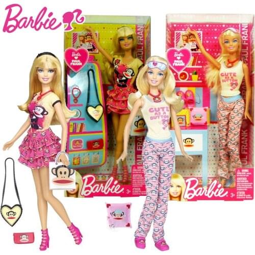 Original Barbie Dolls Fashion Boneca Dolls for Girls Princess Juguete Baby Makeup Toys for Girls Gift Box Birthday Monkey Series