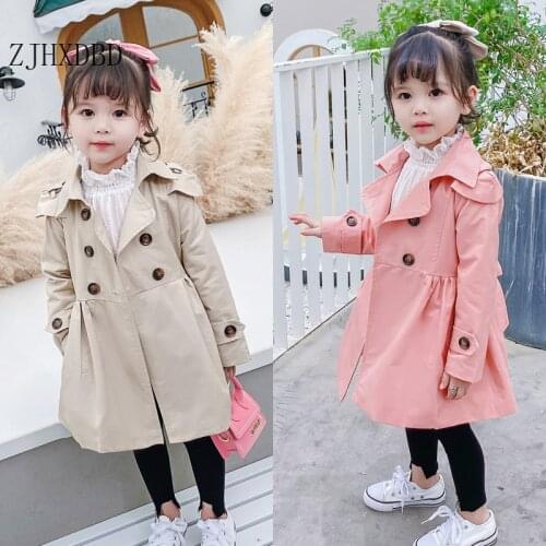 Toddler Girls Trench Coats Casual Kids Jacket Bandage Baby Girl Windbreaker Children Coat Long Ruffle Trench Boys Outerwear 2-8T