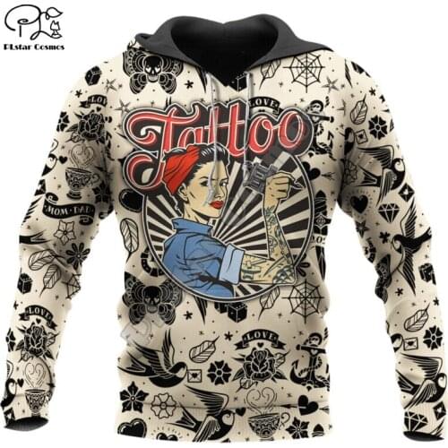 PLstar Cosmos 3DPrint Newfashion Tattoo Retro Classic Harajuku Streetwear Funny Unisex Men/Women Amazing Hoodies/Sweatshirt/ZipB