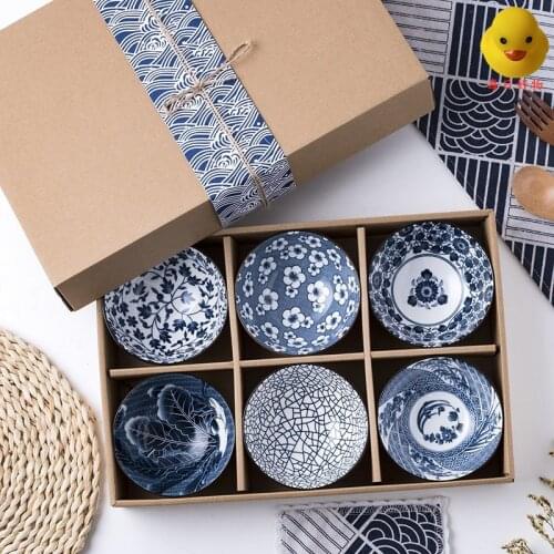 Gift bowlgift box simple group soup bowl set bowl bowl ceramic mixing chinese bowl enamel ramen noodle bowl bowl bowl