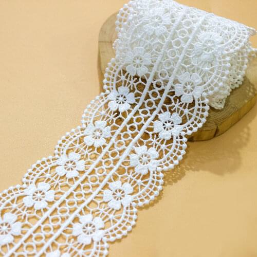 Hollow Tassel Leaves Lace Trim Fabric Plum Exquisite Diy Dress Accessories Milk Silk Water-Soluble Embroidery Width 16 Cm VQX112