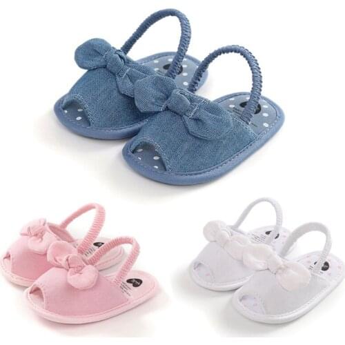 Baby Girls Sandals Shoes Fashion Newborn Bow Baby Girl Sandals Clogs Cotton Princess Sandals Baby Girl Shoes
