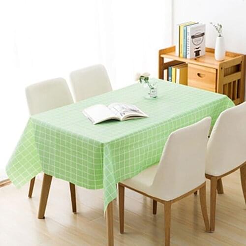 Nordic Fresh Lattice Print PEVA Tablecloth Waterproof Oil Proof Anti Scalding Household Wedding Birthday Party Table Cloth
