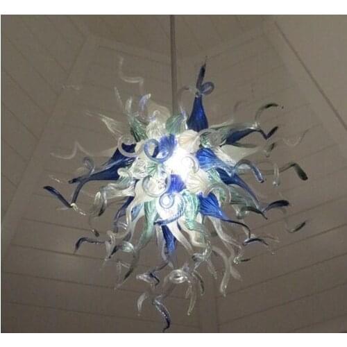 Tiffany Stained Glass Chandelier for Living Room Deco Flush Mount Modern Multi Color Glass Chandelier