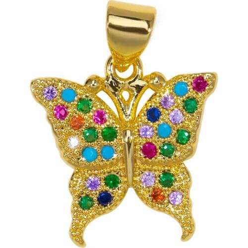 DIY Jewelry Charms Micro Pave Zircon Gold Color Snake Insect Bees Butterfly Charms Pendant For Women Bracelet Necklace Making