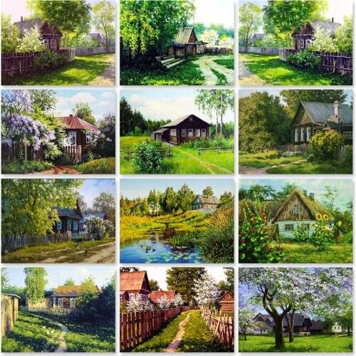ZOOYA Full Diamond Embroidery House 5D DIY Diamond Painting Landscape Square Round Rhinestone Picture Cross Stitch Mosaic Kit