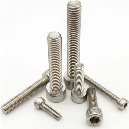 1/10/50X M1.4 M1.6 M2 M3 M4 M5 M6 M8 304 A2-70 Stainless Steel DIN912 Hexagon Hex Socket Cap Allen Head Bolt Screw Length 2-80mm