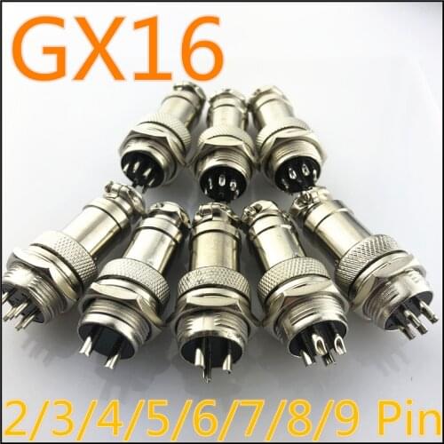1set GX16 2/3/4/5/6/7/8/9 Pin Male & Female 16mm L70-78 Circular Aviation Socket Plug Wire Panel Connector Free Shipping
