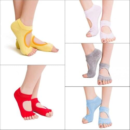 1 Pair Of Five Toes Socks Women Round Yoga Socks Ballet Dancing Socks For Women Deodorant Breathable And Of Sweat Absorption