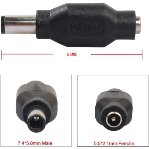 1pc P Built-in Chip Universal Notebook Power Adapter Converter 7.4*5.0mm Male to 5.5*2.1mm Female for DELL Computer Dropshipping