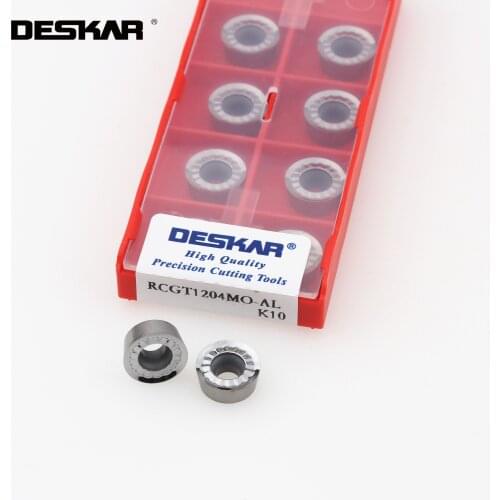 10PCS DESKAR RCGT1204MO-AL K10 CNC Lathe Cutter Cutting Carbide Inserts Tool Parts Turning Tools For Aluminum