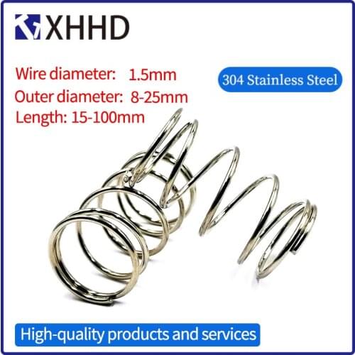 10PCS 1.5 Wire Diameter OD 14 15 16 17 18 20 22 25 Y-type Rotor Return Compression Pressure Spring 15-100mm 304 Stainless Steel