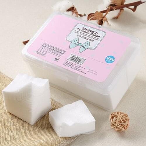 1000Pcs Cotton Pads Facial Makeup Cleaning Remover Cotton Puff Daily Tool Cotton Pads