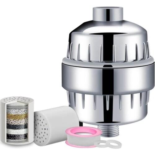 15 Stage Shower Head Filter Water Softener with Extra Cartridge Shower Cleaner for Hard Water