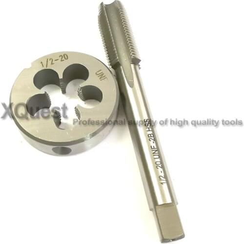 2pcs Unified Left Hand tap and die set unc 1/2 UNC1/2-13 UNC1/2 1/2-13 LH Fine thread taps Dies UNF1/2 UNF1/2-20 1/2-20