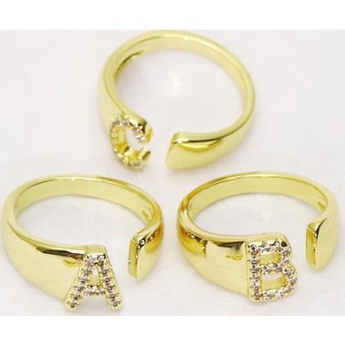 26 piece 26 letters ring one set Jewelry rings zirconia alpahbets bang rings Choose fashion jewelry accessories 9758
