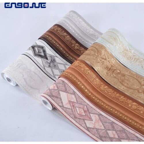 3D Stereo Wall Stickers PVC Self-adhesive Waist Line Living Room Bedroom Border Wallpaper Door Frame Waterproof Decorative Film