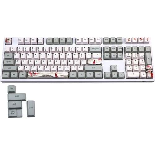 5 Sides Dye-Sublimation 113 Keys PBT OEM Profile Keycap Wangjiang Plum Blossom