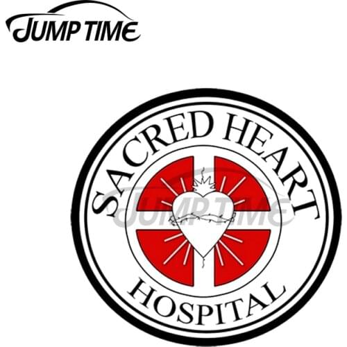 JumpTime 13 x 13cm For Sacred Heart Hospital Car Stickers and Decals Creative Scratch-proof Window Family Decoration