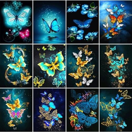 AZQSD Diamond Embroidery Butterfly Mosaic Rhinestones Needlework Diamond Painting Animal Cross Stitch Kits Home Decor Gift