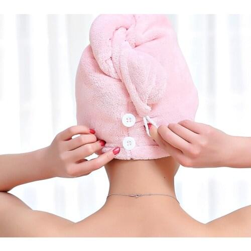 Coral velvet dry hair hat super strong fast absorbent bag turban simple adult increase long adjustment type package shampoo