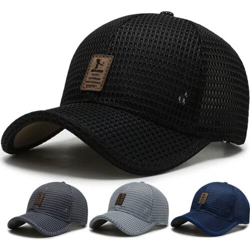 Summer Unisex Men Fishing Baseball Caps Women Breathable Mesh Snapback Hats Black Casual Sport Hats Cap