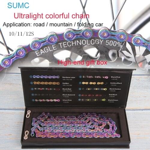 SUMC X10L X11L X12L Bike Chain 10S 11S 12S Colorful for MTB/Road bicycle for Shimano/SRAM 20 30 11 22 33 12 speed 116L /Chain