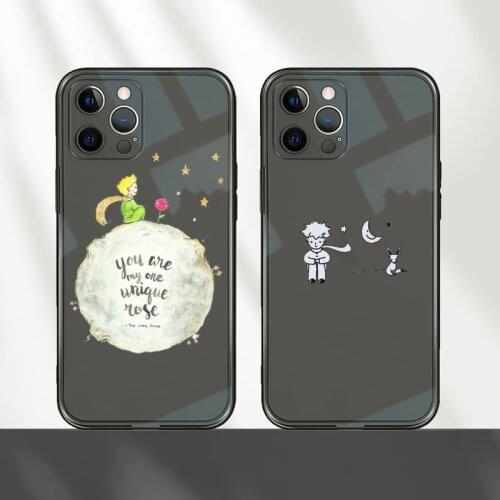 Little Prince Phone Case For iPhone 12 11 8 7 mini pro X XS XR MAX Plus Black Transparent Cover