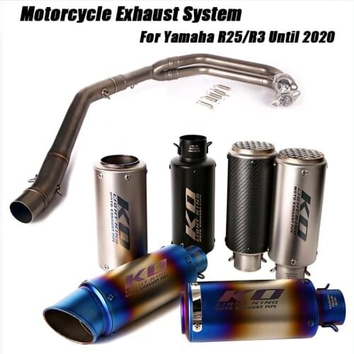 For Yamaha R3 R25 2014-2020 MT-03 2016-2018 Full Exhaust System Front Middle Pipe Link Tail Muffler Tubes Removable DB Killer