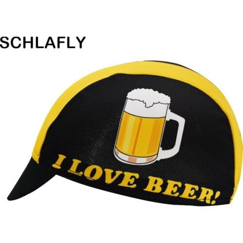 I Iove beer cycling caps yellow black men and women Breathable bike Headwear Quick-Drying Polyester Summer Cycling Hat schlafly