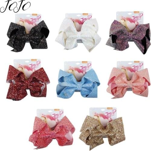 JOJO BOWS 1pc DIY Craft Supplies Sparkly Chunky Glitter Hair Bows Bling Headwear Clip For Kid Handmade Boutique Hair Accessories