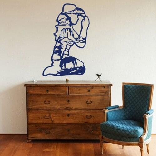 Cowgirl Pryaing Horse Bird Mountain Car Wall Sticker Girl Room Living Room Cowboy Pray Forest Truck Laptop Wall Decal Vinyl