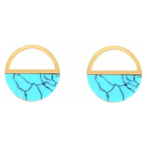 RIR Stainless Steel Geometric Round Stud Earrings Semicircular Hollow Simple Ladies Earrings Jewellery Wedding Gifts