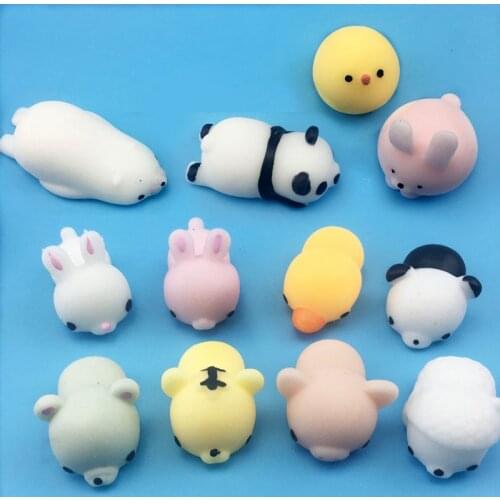Cute Mochi Mole 54 Species Soft Focus Cure Fun Kids Kawaii Toy Animal Decoration TPR Toys Noverty Anti Stress Reliever