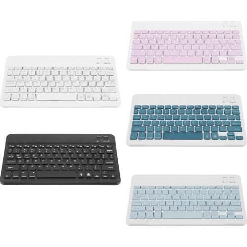 Multi Device Keyboard with Dimmable 7-Color RGB Backlight Slim Wireless Keyboard for iOS Android Phone Tablet PC