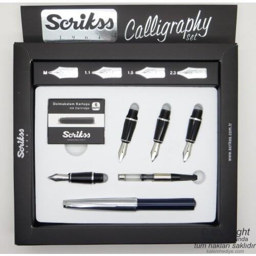Scrikss Calligraphy Set Metal-Navy Blue | Scrikss Calligraphy | İsme Special Pen | Gift Pen