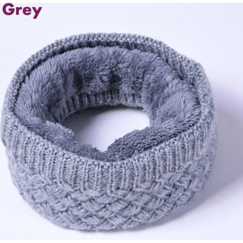 Faux Fur Solid Color snood Winter Warm Knitted scarf ring Thick Fleece Inside Elastic Women Children neck Warmers Neckerchief