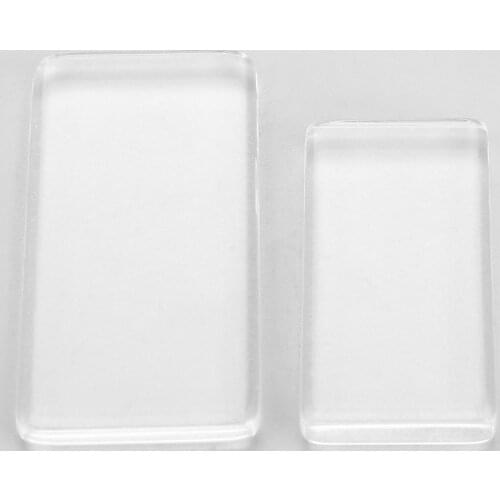 5pcs rectangle clear glass dome cabochon flat-back 19*38/24*48mm cameo pendant jewelry making DIY craft sewing Hicello