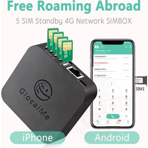 2021 Glocalme 4G SIMBOX Multiple SIM Standby No Roaming Abroad for iOS & Android ,WiFi / Data to Make Call &SMS