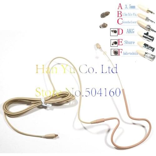 3.5mm Plug (with nut) Skin Color Mini Single Ear Hanging Omni Directional Condenser Headset Microphone