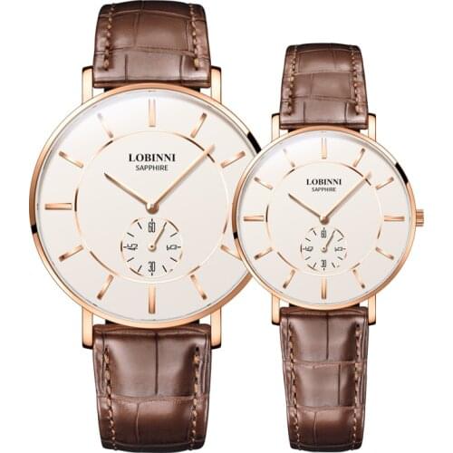 Switzerland Lobinni Couple Watch Automatic Fashion Japan Quartz Lover Watches 30m Waterproof Women&Men Wristwatches Sapphire
