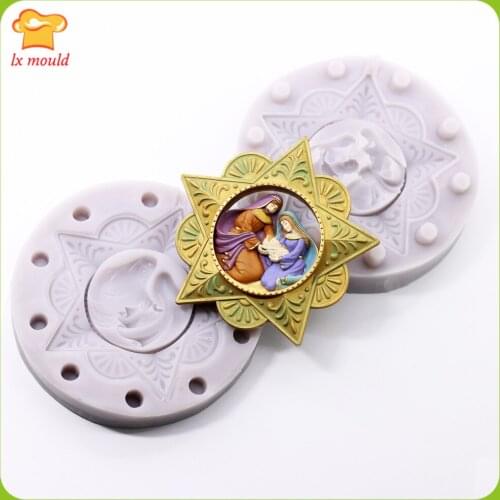 Hallmark Star of The Nativity Newborn Baby Silicone Mould 3d five-pointed star mould