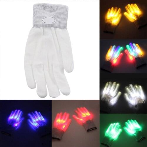 LED Colorful gloves finger lights Glowing Light Up Finger Lighting Gloves Halloween Christmas Party Rave Flashing Warm LED Glove