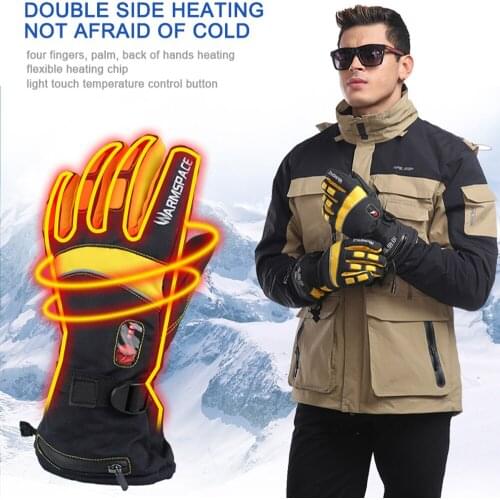 Heating Gloves Rechargeable Adult Winter Outdoor Sports Camping Keep Warm Four Fingers Flexible Use Unisex Double Sided Gloves
