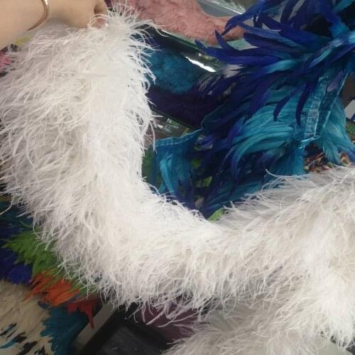 Hot Selling Wholesale 10 Meters Long 5 Layer White Ostrich Feather Weddings Parties Home Improvement Scarves Decoration