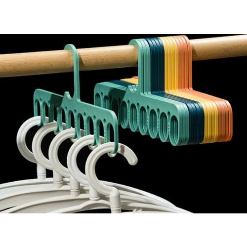 1PC Multifunctional 9-Holes Hook Clothes Coat Hangers Rack Socks Underwear Drying Storage Holder Balcony Wardrobe Home Supplies