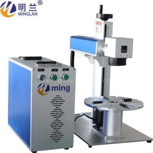 30W Fiber Lase Machine mark pens with rotary MLF-30W